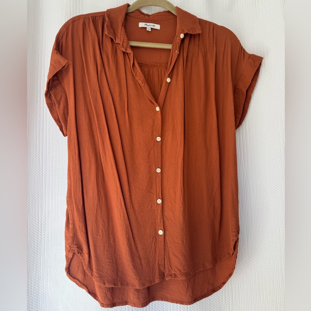 Madewell Central Drapey Top in Afterglow Red